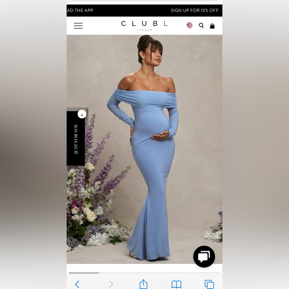 Powder Blue Ruched Maternity Dress